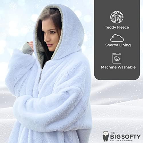 trekki Blanket Hoodie, Oversized Hoodie Blanket, Sherpa & Fleece Wearable Blanket Hoodies for Women & Men, Comfy & Fluffy Hooded Blankets, The Big Softy®