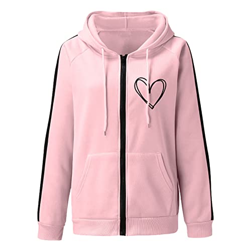 Zip Up Hoodies for Women UK Oversized Y2K Fleece Lightweight Sweatshirts Long Sleeve Ladies Girls Plus Size Hooded Cardigans Tops Plain Trendy Casual Drawstring Pockets Jackets Pullover