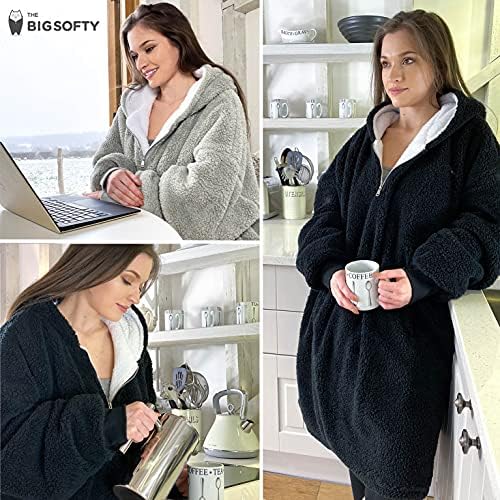 trekki Blanket Hoodie, Oversized Hoodie Blanket, Sherpa & Fleece Wearable Blanket Hoodies for Women & Men, Comfy & Fluffy Hooded Blankets, The Big Softy®