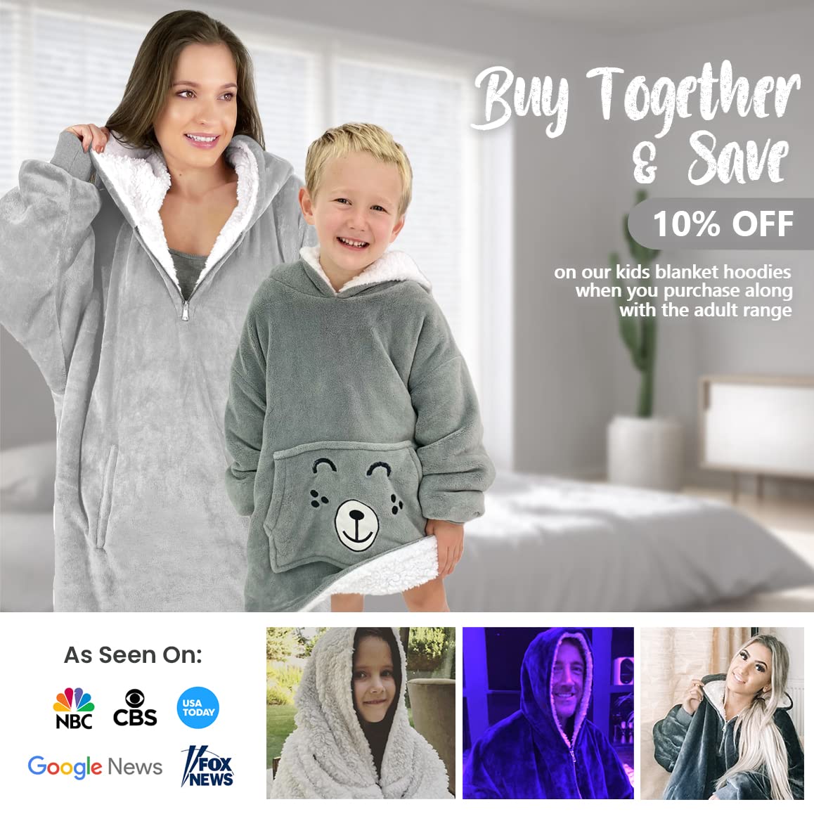 trekki Blanket Hoodie, Oversized Hoodie Blanket, Sherpa & Fleece Wearable Blanket Hoodies for Women & Men, Comfy & Fluffy Hooded Blankets, The Big Softy®