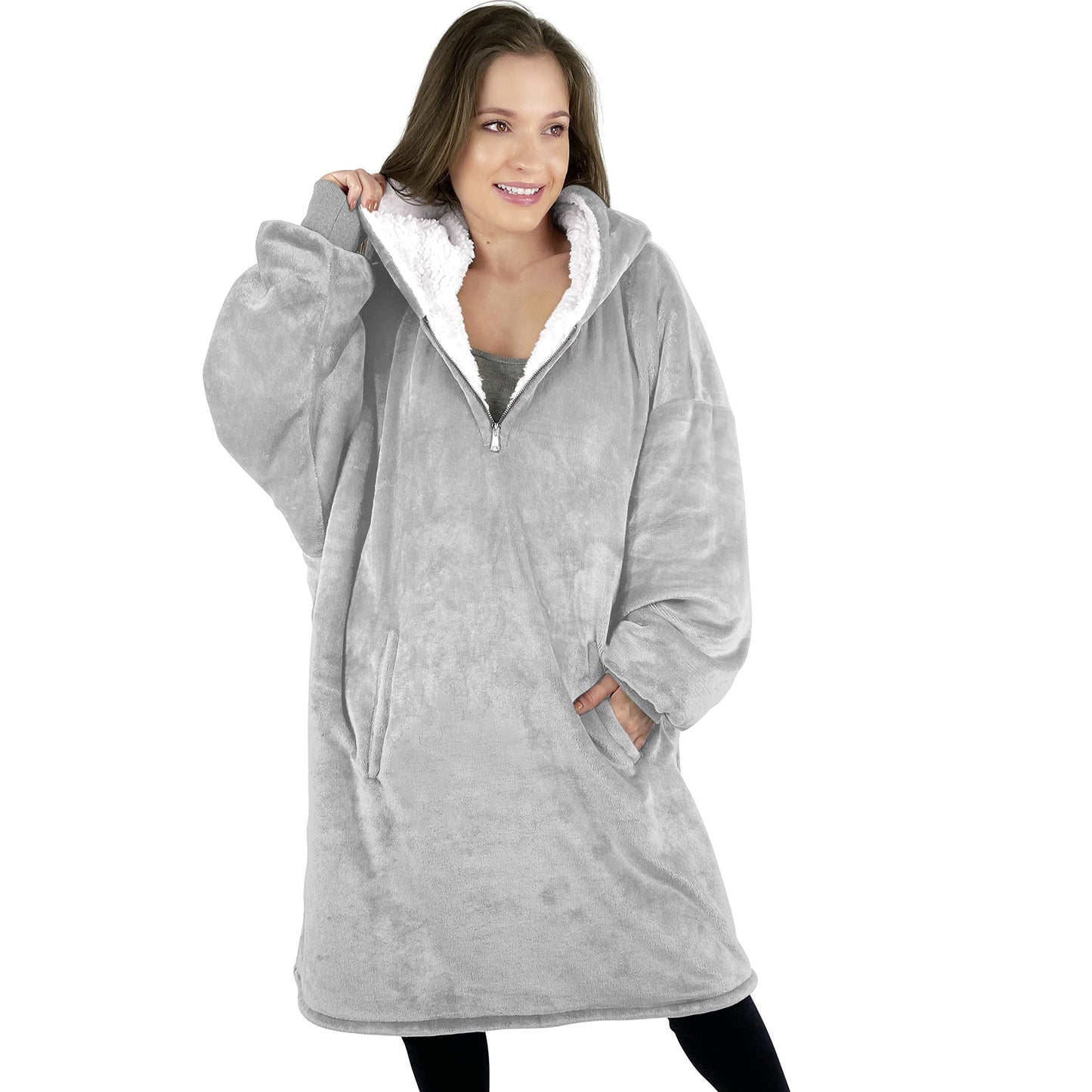 trekki Blanket Hoodie, Oversized Hoodie Blanket, Sherpa & Fleece Wearable Blanket Hoodies for Women & Men, Comfy & Fluffy Hooded Blankets, The Big Softy®